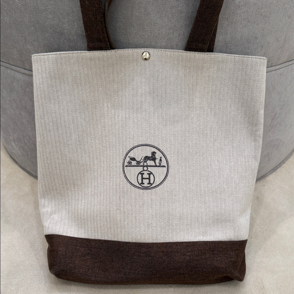 Upcycled Hermes dust bag tote bag